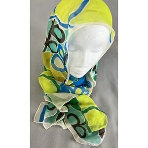 Club Echo Long Rectangle Floral‎ Multicolor  Scarf 62"x13"